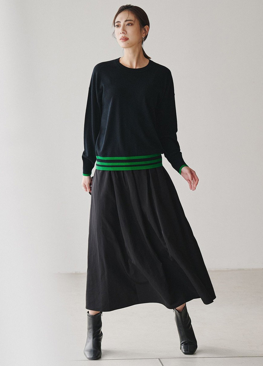 配色設計針織上衣